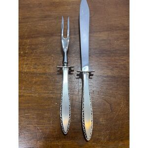 Vintage Lace Point by Lunt Sterling Silver Steak Carving Set 2pc